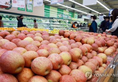 ‘金사과’ ‘金배’ 소매가 일주일 새 10% 가량 내렸지만…