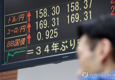 엔/달러 환율 34년만에 160엔 돌파…日금리 동결에 기록적 엔저