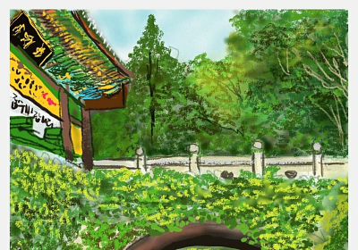 디지털 붓으로 그린 세상 : 초록으로 물든 여름 山寺
